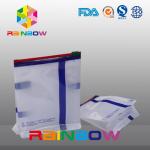 Custom Size White Qual Seal Flat Bottom Gusset Pouch With Slide k For Food Packaging for sale