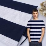 Low Shrinkage Stripe Stretch Fabric , Summer Wear Resisting Slub Cotton Fabric for sale