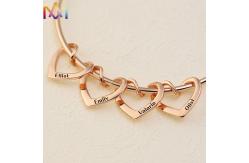 China 65MM Womens Engraved Bracelets With Heart Pendant supplier