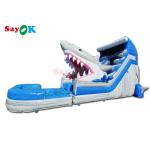 40ft Entertainment Inflatable Shark Double Slide Large Outdoor Inflatable Water Slides for sale