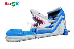 China 40ft Entertainment Inflatable Shark Double Slide Large Outdoor Inflatable Water Slides supplier