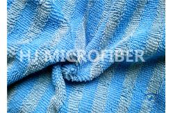 China Warp Knitted Blue Microfiber Twisted Pile Fabric For Rag / Duster , Polyester Fabric supplier