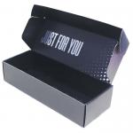 Black Flat Cardboard Mailer Boxes Custom Silver Foil Stamping Surface for sale