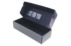 China Black Flat Cardboard Mailer Boxes Custom Silver Foil Stamping Surface supplier