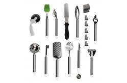 China Robust Stainless Steel Kitchen Utensil Sets , 18pcs Rustproof Kitchen Tool Kit supplier
