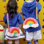 Satchel Zipper Purse Silicone Bubble Toys Floating Rainbow Clouds for sale