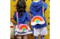 China Satchel Zipper Purse Silicone Bubble Toys Floating Rainbow Clouds supplier