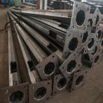 Hongxin Single Arm Street Lighting Steel Pole with Q235 Material Square Base Plate for sale