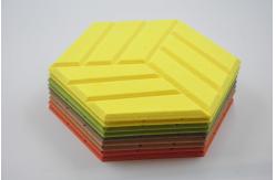 China Self Adhesive Hexagon Acoustic Panel Beveled High Density PET Polyester Acoustic Panel supplier