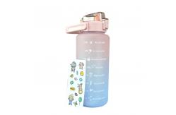 China Unisex Sports Silicone Water Bottle Customized Logo 2000ml Water Bottle With Straw supplier