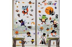 China Customization Halloween Party Sticker Witch Pumpkin Electrostatic Window Stickers supplier