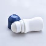 50ml Mini Roll On Perfume Bottles White Empty Plastic For Liquid Deodorant for sale