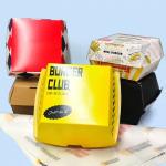Wholesale Custom Printed Biodegradable Burger Boxes for Fast Food Lunch Packaging for sale