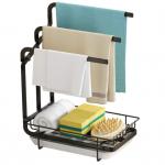 Sponge Holder Kitchen Sink Caddy Organizer With Drain Pan