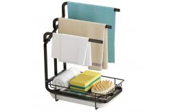 China Sponge Holder Kitchen Sink Caddy Organizer With Drain Pan supplier