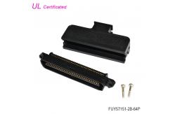 China TYCO 180 Degree 64Pin RJ21 Centronic Male IDC connector with Plastic Cover supplier