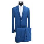 Blue Men'S Slim Fit Tailored Suits Adults Office Worker Customers Option for sale