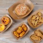 Food Grade Greaseproof Snack Packaging Disposable Paper Tray Eco Friendly Brown Food 7oz Kraft Paper Bowls for sale