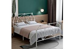 China Modern school cheap wrought iron metal beds student adult deck frame bed supplier