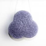 Tripetal Flower Brighten Face Lavender Konjac Sponge Mild Non Irritating for sale
