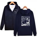 black Breathable 100% Cotton Blank Zip Up Hoodies Plus Size Anti Shrink for sale