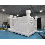 Customized Inflatable White Wedding Bouncy Castle With Slide For Event Party