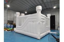 China Customized Inflatable White Wedding Bouncy Castle With Slide For Event Party supplier