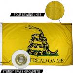 Dont Tread on me Flag 3x5 ft Outdoor Heavy duty Dupont Nylon US Flags Strong Canvas Heading and  Brass Grommets for sale