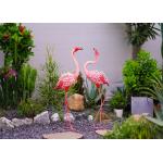 Creative Metal Pink Flamingo Garden Ornament Outdoor Flamingo Yard Art Metal for sale