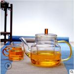 Durable Stovetop Safe Teapot , Borosilicate Glass Clear Teapot With Infuser
