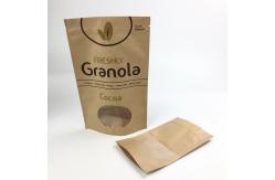 China 200g 300g 180mic Kraft Paper Coffee Bag With Clear Window supplier