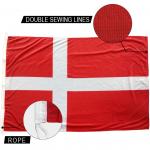 3x5' Denmark National Flag Knitted Polyester Rope and loops Customized indoor outdoor for sale