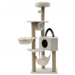 7cm / 8cm Wood Cat Tree Tower Fleece Cloth For Large Cats for sale