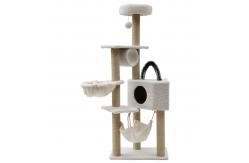 China 7cm / 8cm Wood Cat Tree Tower Fleece Cloth For Large Cats supplier