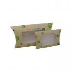 Custom Recycled Paper Pillow Box Packaging With Transparent Window for sale
