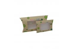 China Custom Recycled Paper Pillow Box Packaging With Transparent Window supplier