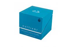 China Blue Rigid Custom Luxury Candle Boxes Flaps Clourse Cardboard Insert supplier