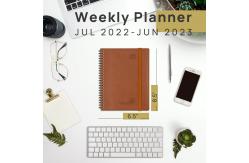 China Brown 6.5''X8.5'' Custom Weekly Planner 2023 2023 Softcover O Binding supplier