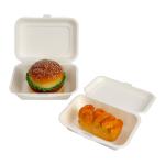 Customized hamburger box eco-friendly and biodegradable sugarcane bagasse clam box fast food takeaway box for sale