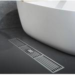 Matte Silver Stainless Steel Linear Shower Drain With Removable Pattern Grate for sale