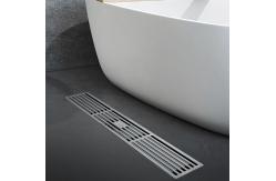 China Matte Silver Stainless Steel Linear Shower Drain With Removable Pattern Grate supplier