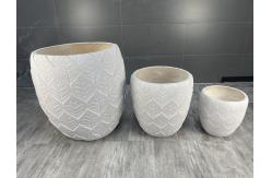 China Customized Fiber Clay Planter 55Pound/Set With Texture Surface supplier