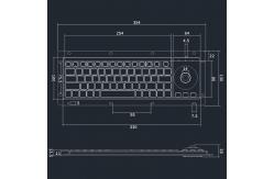 China Low-cost Rugged Panelmount Plastic Keyboard With Tiny Trackball and 68 Keys supplier