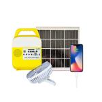5W Solar Emergency Panel Lights Bulb Energy Saving System Kit Set With Fan for sale