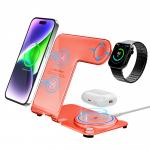 Stylish High Charging  Effeciency PD/QC Metal Wireless 3 In 1 Charging Stand for sale