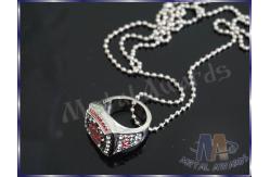 China Soft Enamel Zinc Alloy Ring Custom Championship Rings With Chain Nickel Plating supplier