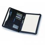 A4 Zippered Leather Business Portfolio Multifunctional Waterproof With Power Bank for sale