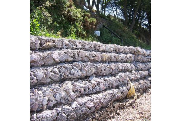 Hexagonal Woven Pvc Coated 2.2mm Galfan Gabion Baskets Retaining Wall