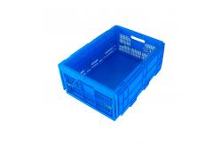 China Attached lids Plastic Collapsible Crates 600*400*265 mm Solid Bottom Mesh Body supplier
