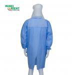 Blue / White PP / SMS / Microporous / Tyvek Disposable Lab Coat With Snaps Closure